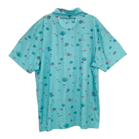 WILLIAM MURRAY Agua Caliente Polo XL Turquoise Golf Watermelon Margaritas VGUC - Picture 4 of 8